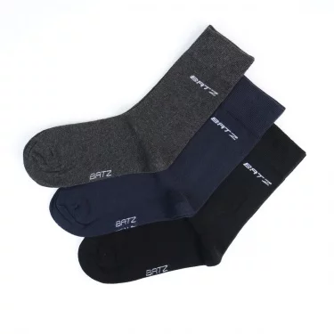 BATZ 3 páry Pánské (černé/modré/šedé) klasické ponožky