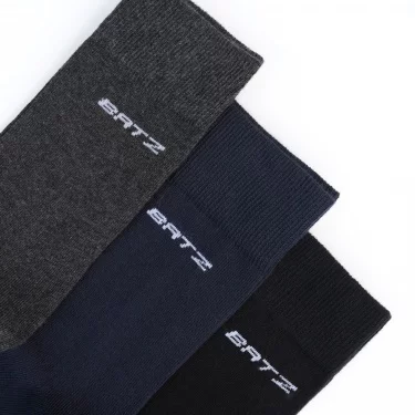 BATZ 3 páry Pánské (černé/modré/šedé) klasické ponožky